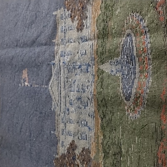 Vintage JFK Co Collectors Tapestry American Flag USA Capitol Velvet Tapestry - Picture 7 of 12